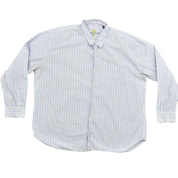 7 For All Mankind Men's 2XL Blue Cotton Casual Shirt Long Sleeve Chest Pocket - Picture 1 of 7